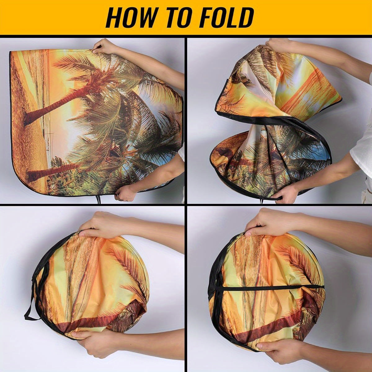 Car Windshield Sun Shade - Reflector Sunshade Offers Ultimate Protection for Car Interior, Cool Reflective Sun Blocker Fits Small Sedans, Mini SUVs