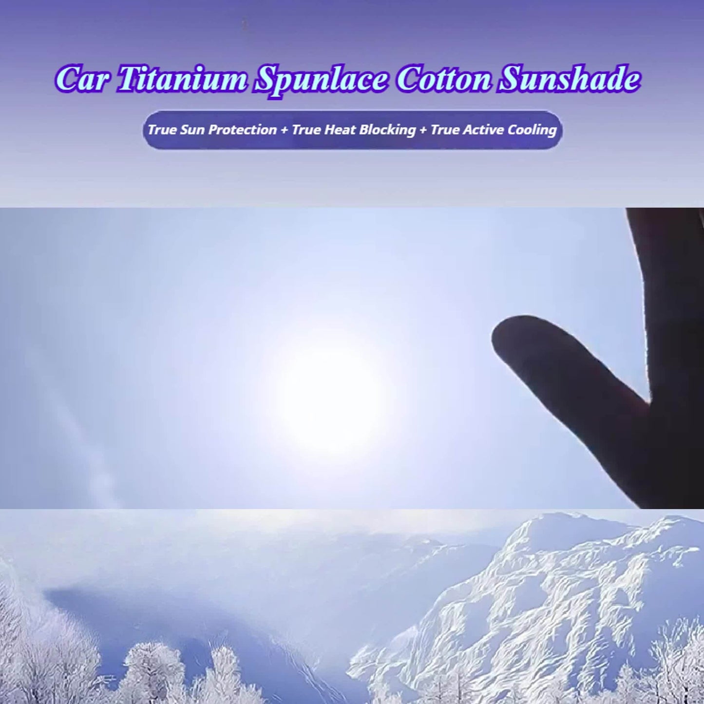 Dual-Layer Titanium Alloy Water-Spun Cotton Sunshade for Front Windshield & Interior Windows - UV Heat-Blocking, Foldable Privacy Curtain with Retractable Frame, Universal Cooling Accessory for Cars & SUVs