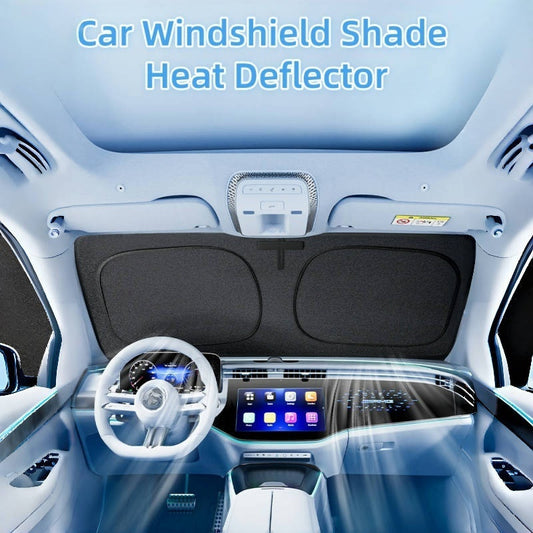 Dual-Layer Titanium Alloy Water-Spun Cotton Sunshade for Front Windshield & Interior Windows - UV Heat-Blocking, Foldable Privacy Curtain with Retractable Frame, Universal Cooling Accessory for Cars & SUVs