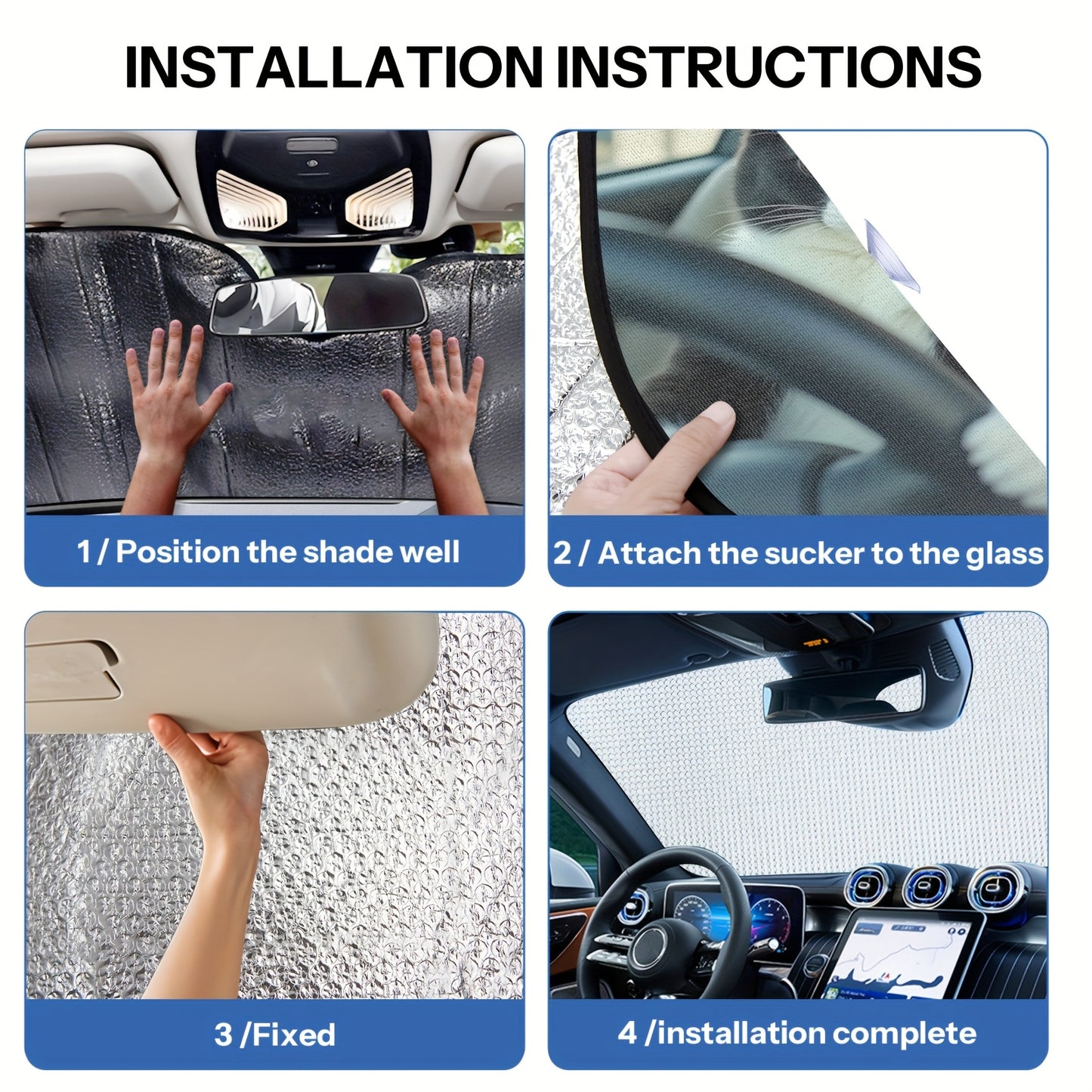 1pc Cat-Themed Windshield Sunshade - Foldable Car Sunshade with Surprise Cat Pattern, UV Protection & Heat Dissipation, Easy Installation for All Vehicles, Heat Dissipation Shade | Cat Lover Gift | Durable Sunshade