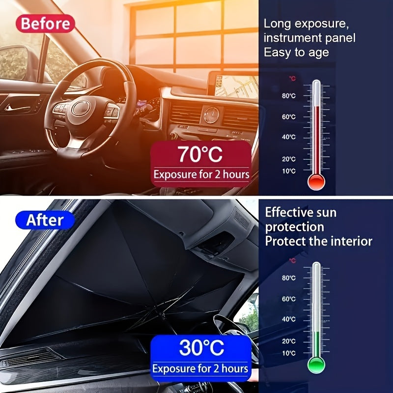 Heat-insulating Sunshade Heat-insulating Sunshade | Automobile Front Windshield Sun-proof Shading Curtain Equipped With Small Car Cover Umbrella