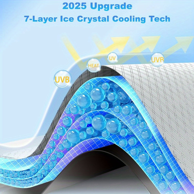 Dual-Layer Titanium Alloy Water-Spun Cotton Sunshade for Front Windshield & Interior Windows - UV Heat-Blocking, Foldable Privacy Curtain with Retractable Frame, Universal Cooling Accessory for Cars & SUVs